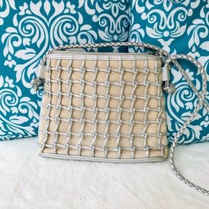 Tiannl Vintage Silver Woven Shoulder Bag